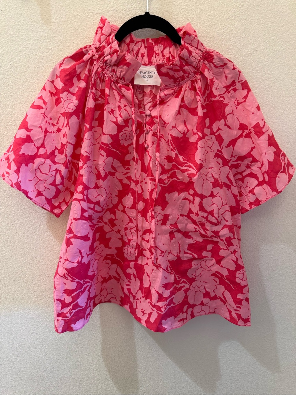 Hyacinth House Pink Floral Puff-Sleeve Blouse